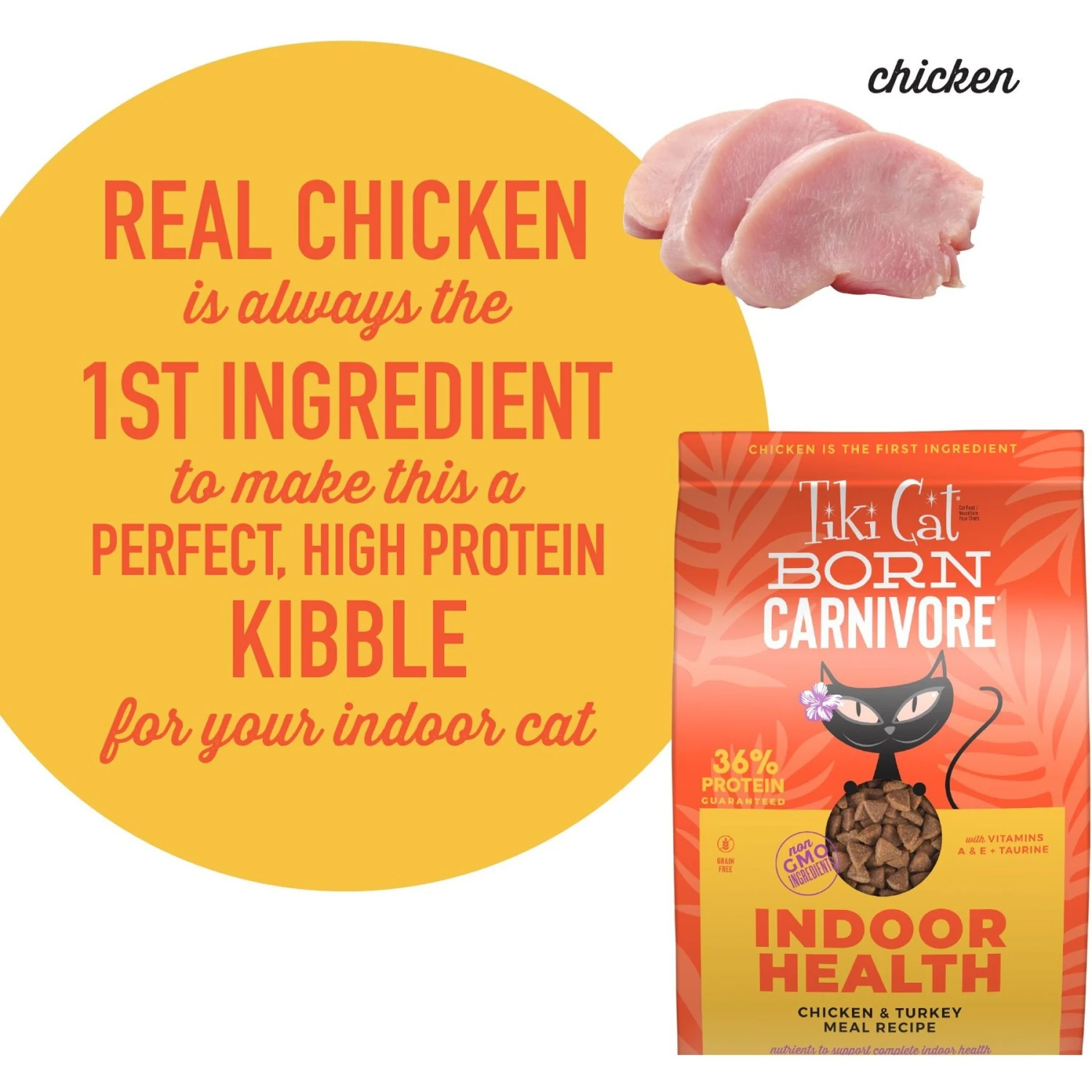 Tiki Cat Born Carnivore Grain-Free Chicken & Turkey Meal Recipe Dry Cat Food 6 Tiki Cat Born Carnivore Grain-Free Chicken & Turkey Meal Recipe Dry Cat Food - Image 4