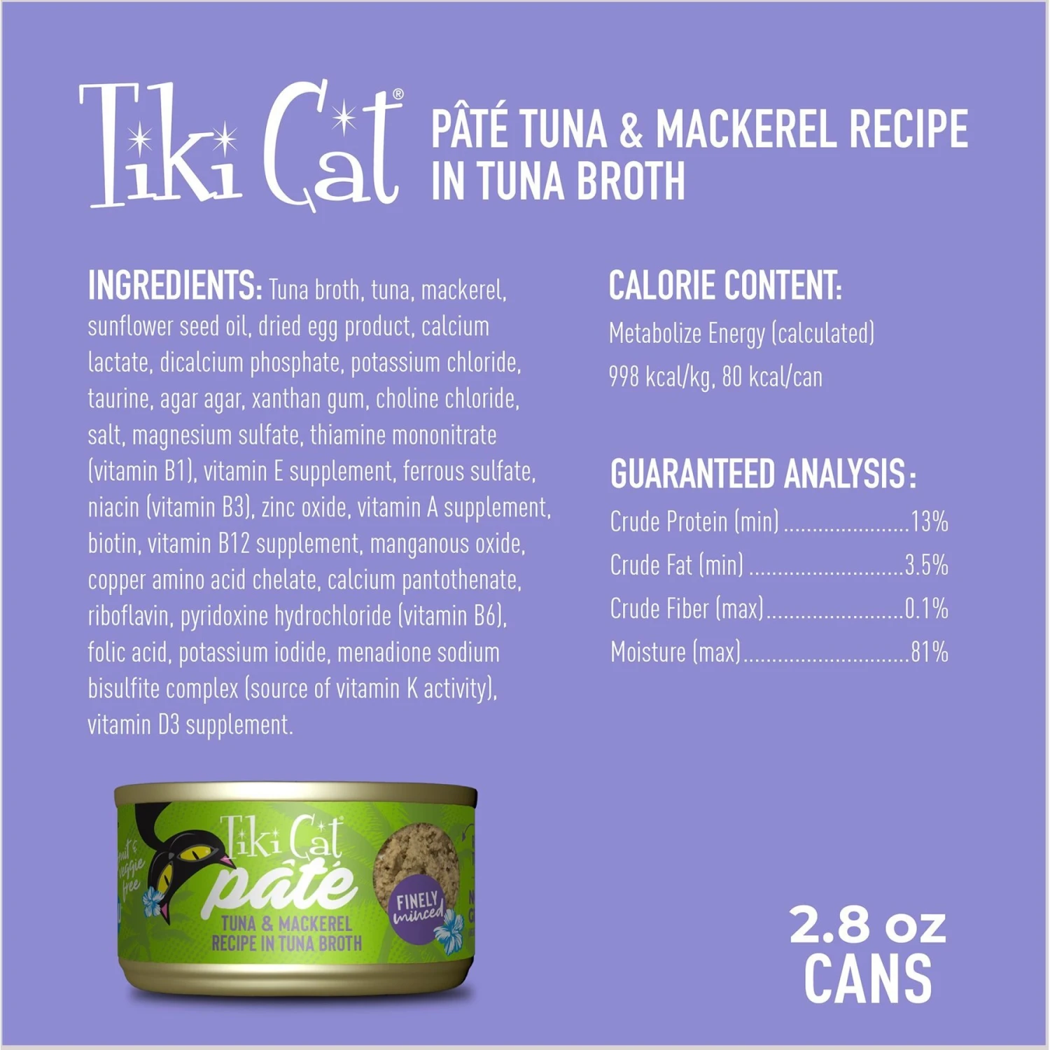 Tiki Cat Luau Ahi Tuna & Mackerel Pate Wet Cat Food 5 Tiki Cat Luau Ahi Tuna & Mackerel Pate Wet Cat Food - Image 3