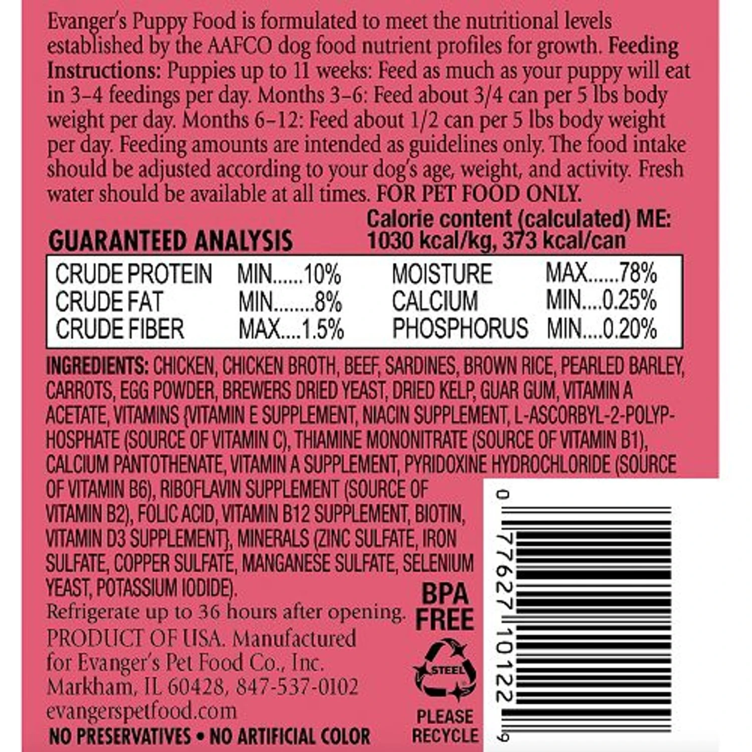 Evanger's Classic Recipes Puppy Canned Dog Food 4 Evanger's Classic Recipes Puppy Canned Dog Food - Image 2