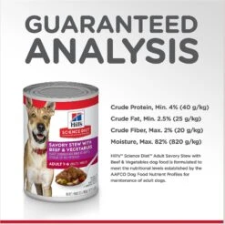 Hill's Science Diet Adult Savory Stew With Beef & Vegetables Canned Dog Food 17 Hill's Science Diet Adult Savory Stew With Beef & Vegetables Canned Dog Food -Blue Buffalo Shop 52789 PT6. AC SS1800 V1598146858