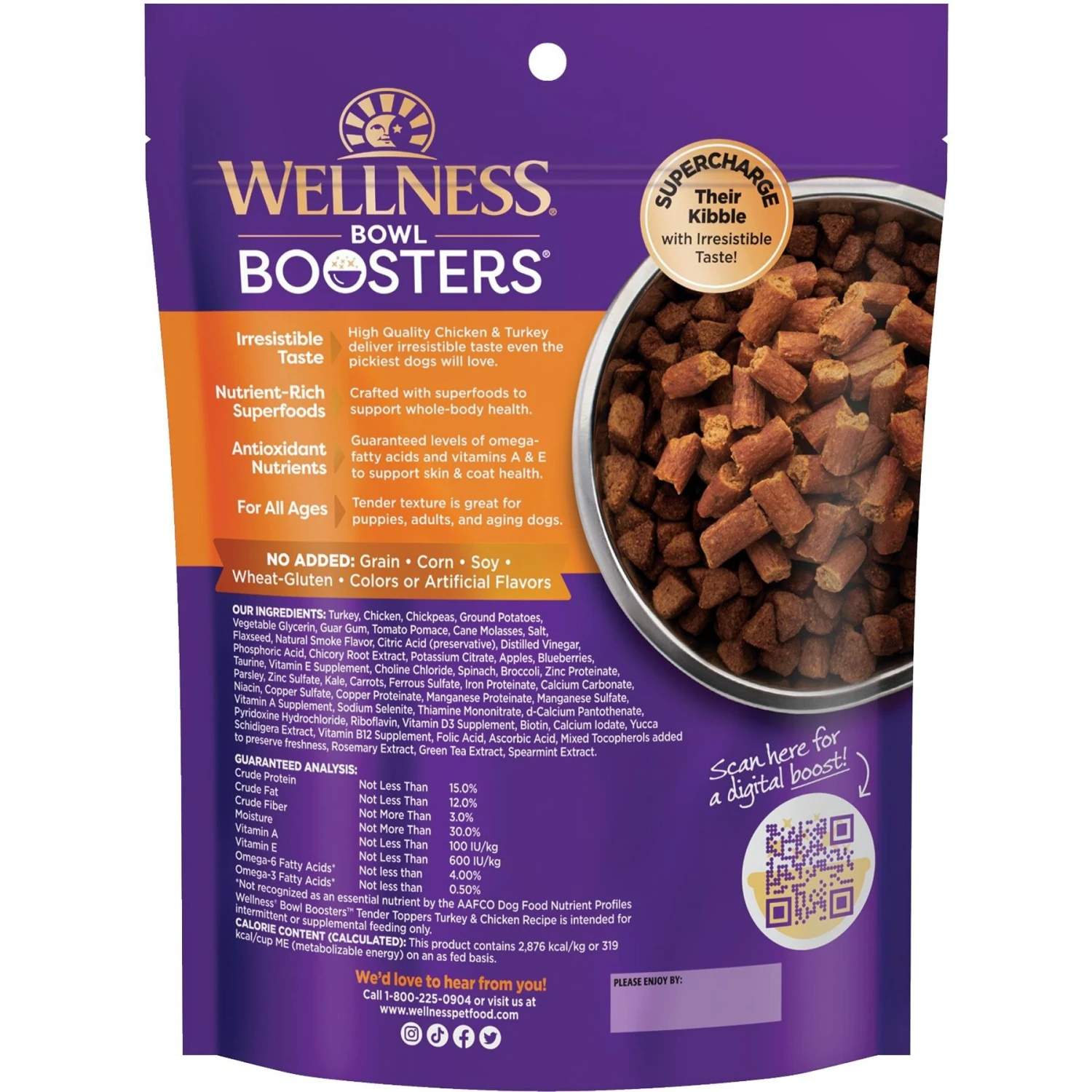 Wellness Bowl Boosters Tender Turkey & Chicken Dog Food Topper 4 Wellness Bowl Boosters Tender Turkey & Chicken Dog Food Topper - Image 2