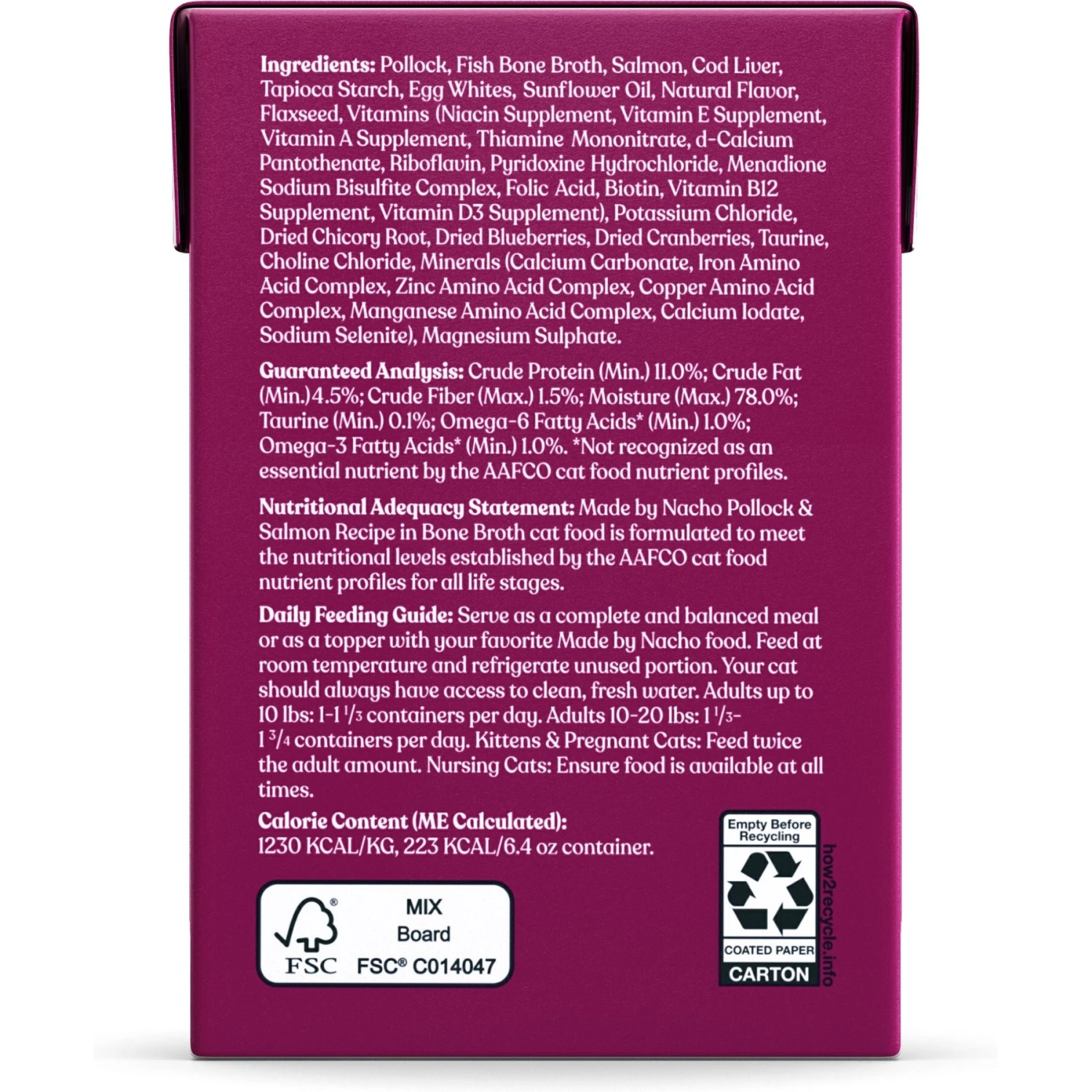 Made By Nacho Sustainably-Caught Pollock & Salmon Recipe In Bone Broth Pate Wet Cat Food 5 Made By Nacho Sustainably-Caught Pollock & Salmon Recipe In Bone Broth Pate Wet Cat Food - Image 3