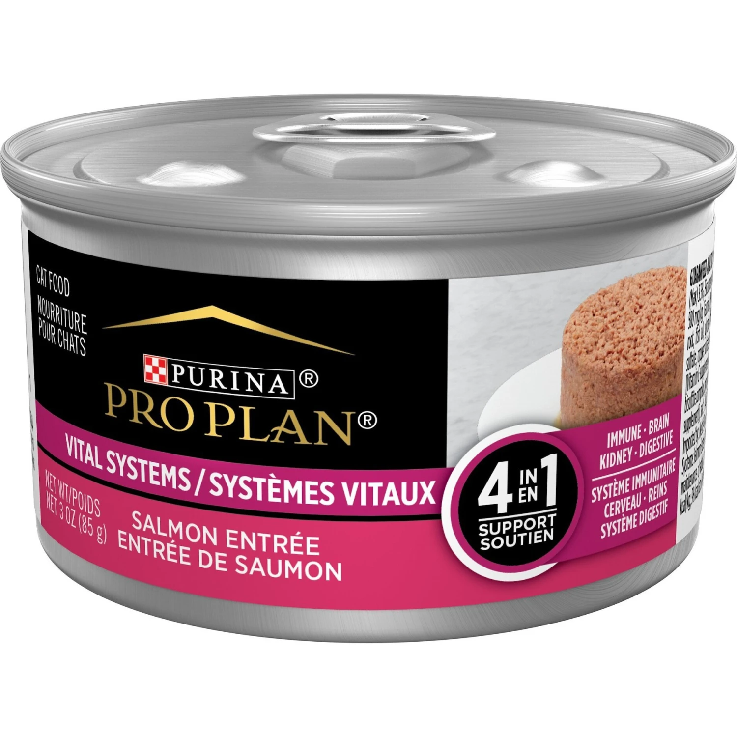 Purina Pro Plan Vital Systems 4-in-1 Salmon Pate Wet Cat Food, 3-oz Can, Case Of 24 3 Purina Pro Plan Vital Systems 4-in-1 Salmon Pate Wet Cat Food, 3-oz Can, Case Of 24