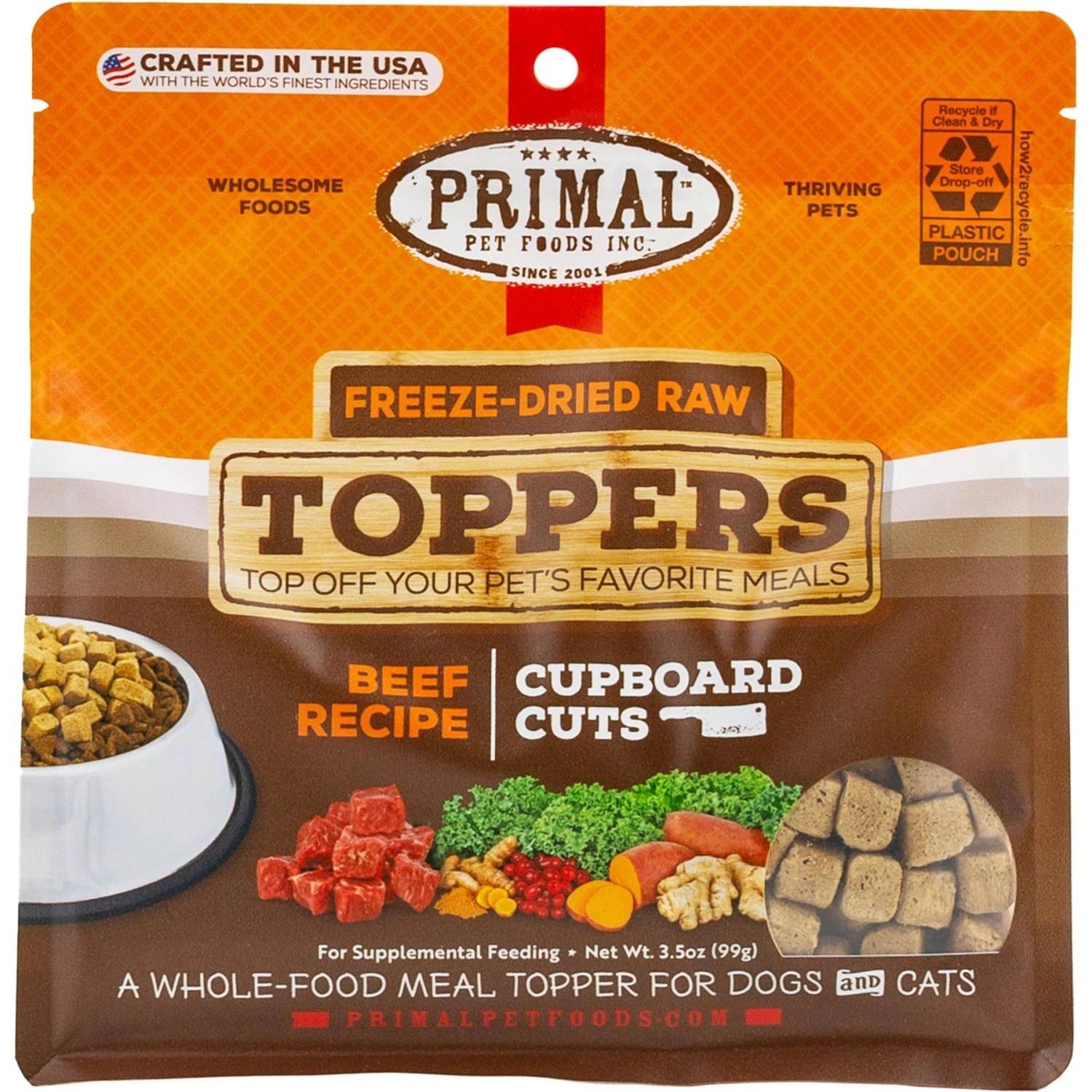 Primal Cupboard Cuts Beef Grain-Free Freeze-Dried Raw Dog Food Topper 3 Primal Cupboard Cuts Beef Grain-Free Freeze-Dried Raw Dog Food Topper