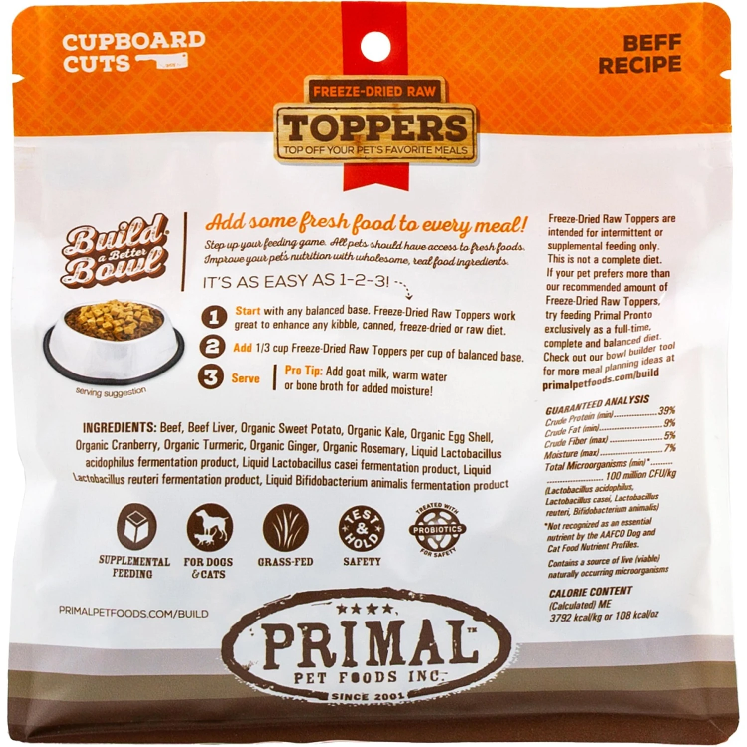 Primal Cupboard Cuts Beef Grain-Free Freeze-Dried Raw Dog Food Topper 4 Primal Cupboard Cuts Beef Grain-Free Freeze-Dried Raw Dog Food Topper - Image 2