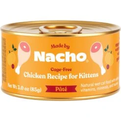 Made By Nacho Chicken Recipe Grain-Free Pate Wet Kitten Food, 3-oz Can, Case Of 24