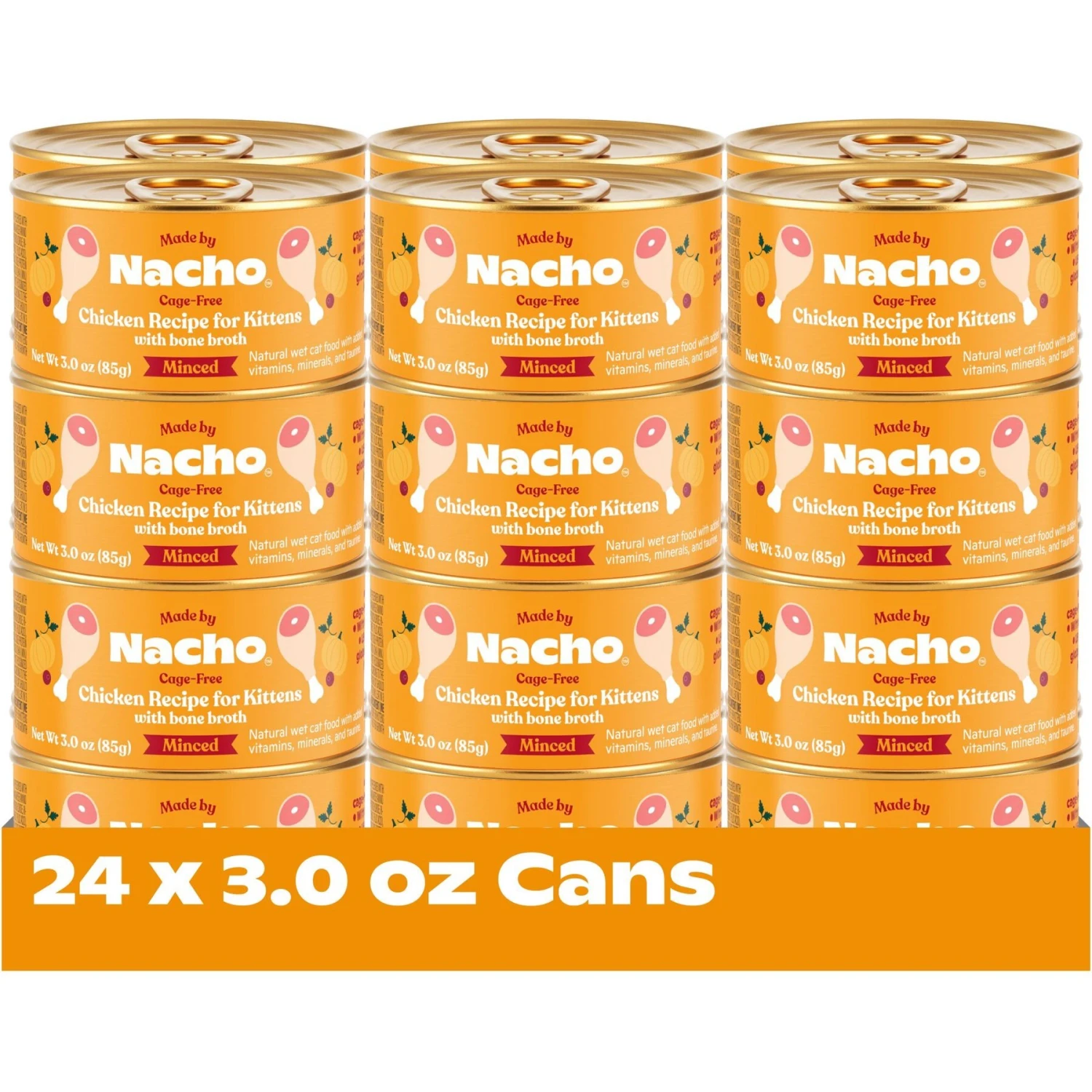 Made By Nacho Chicken Recipe Minced Wet Kitten Food, 3-oz Can, Case Of 24 5 Made By Nacho Chicken Recipe Minced Wet Kitten Food, 3-oz Can, Case Of 24 - Image 3