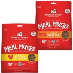 Stella & Chewy's Chewy's Chicken Meal Mixers Freeze-Dried Raw Dog Food Topper & Stella & Chewy's Stella's Super Beef Meal Mixers Freeze-Dried Raw Dog Food Topper