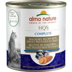 Almo Nature HQS Complete Mackerel Recipe With Sweet Potatoes In Gravy Cat Wet Food, 9.87-oz Can, Case Of 12
