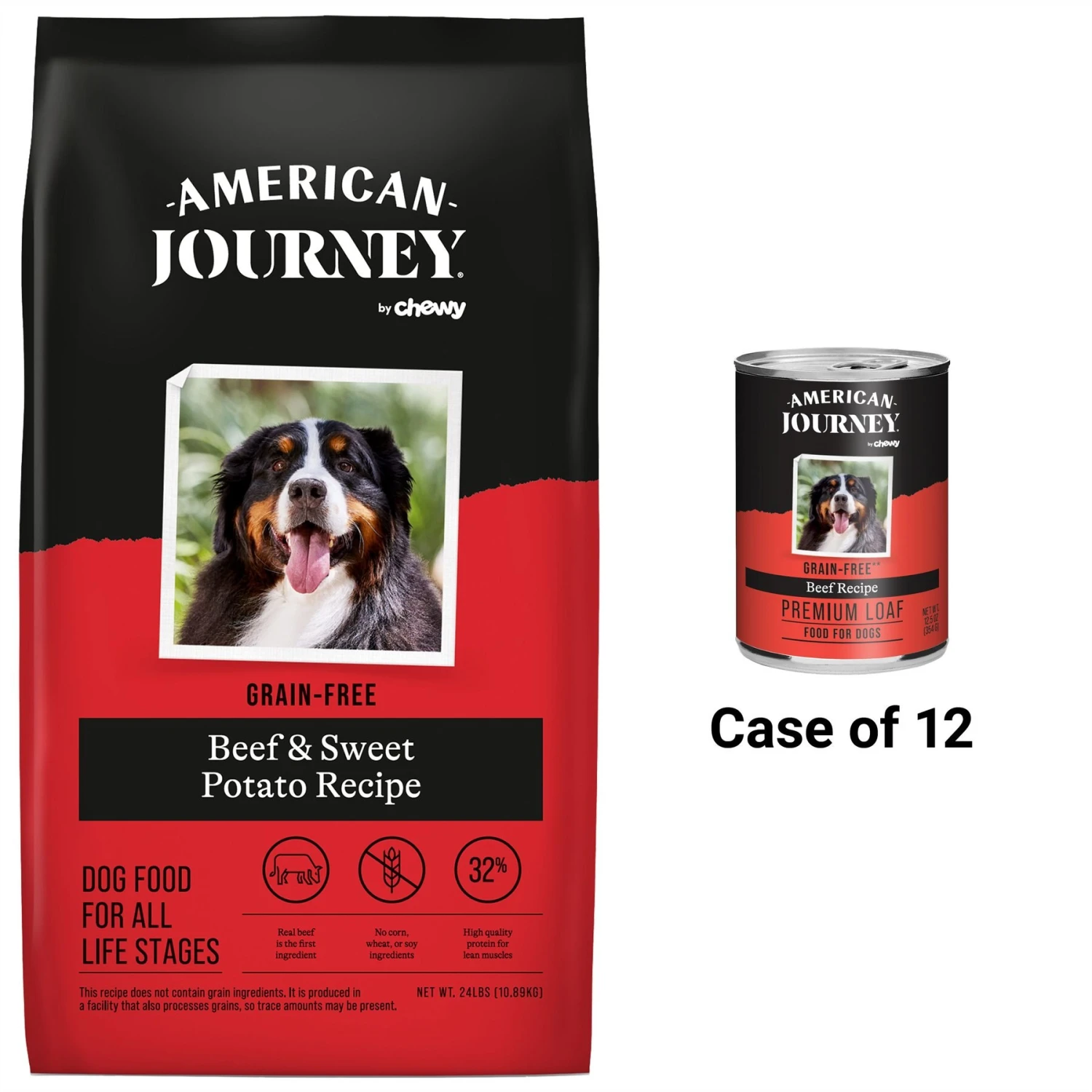 American Journey Beef Recipe Grain-Free Canned Dog Food & American Journey Beef & Sweet Potato Recipe Grain-Free Dry Dog Food 3 American Journey Beef Recipe Grain-Free Canned Dog Food & American Journey Beef & Sweet Potato Recipe Grain-Free Dry Dog Food