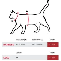 Red Dingo Classic Nylon Cat Harness & Leash -Blue Buffalo Shop 57597 PT4. AC SS1800 V1703091390