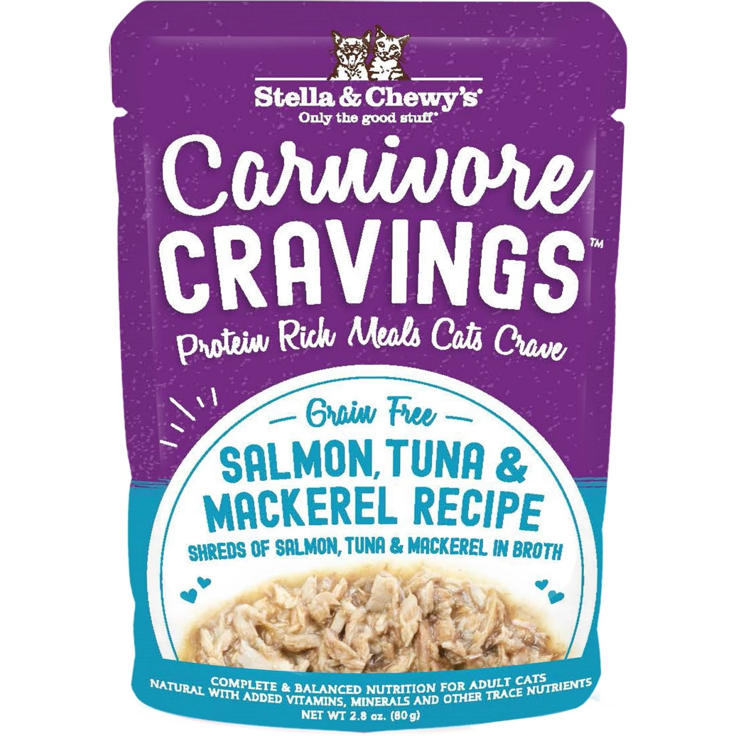 Stella & Chewy's Carnivore Cravings Salmon, Tuna & Mackerel Flavored Shredded Wet Cat Food 3 Stella & Chewy's Carnivore Cravings Salmon, Tuna & Mackerel Flavored Shredded Wet Cat Food