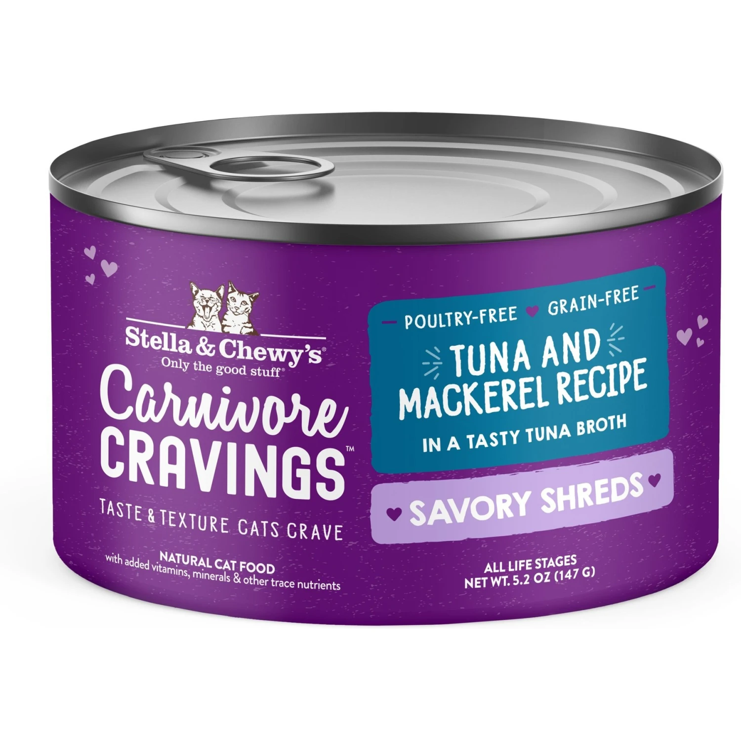 Stella & Chewy's Savory Shreds Tuna & Mackerel Flavored Shredded Wet Cat Food 3 Stella & Chewy's Savory Shreds Tuna & Mackerel Flavored Shredded Wet Cat Food