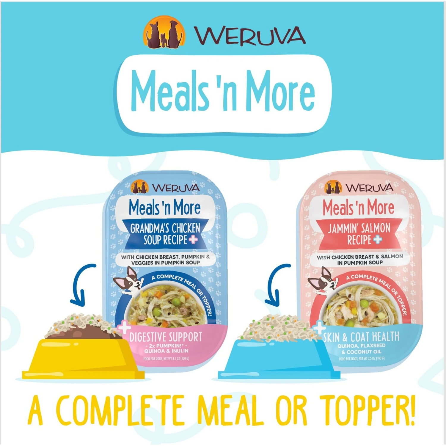 Weruva Meals 'n More Natural Wet Dog Food, Steak Frites Dinner Plus Skin & Coat Health, 3.5-oz Cup, 12 Count 9 Weruva Meals 'n More Natural Wet Dog Food, Steak Frites Dinner Plus Skin & Coat Health, 3.5-oz Cup, 12 Count - Image 7