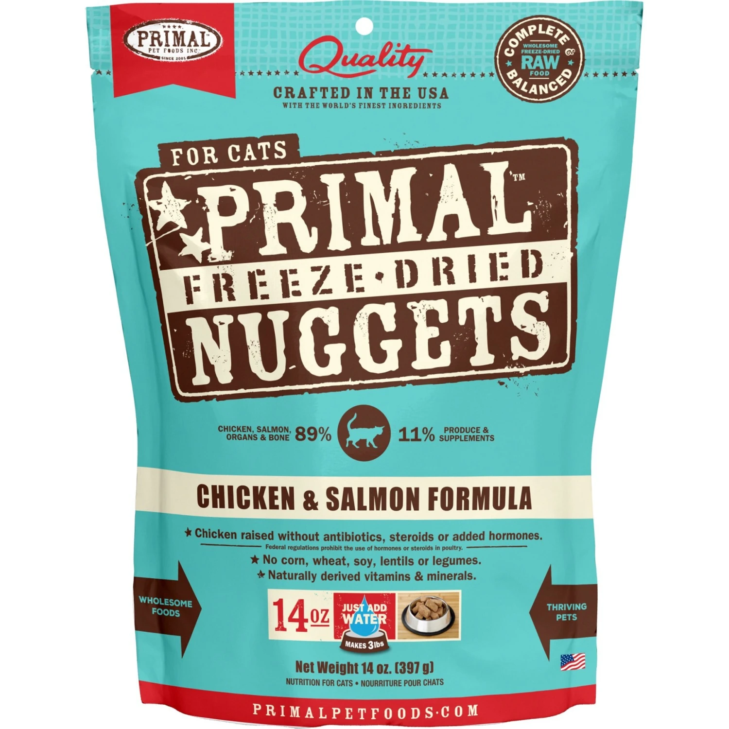 Primal Chicken & Salmon Formula Nuggets Grain-Free Raw Freeze-Dried Cat Food 3 Primal Chicken & Salmon Formula Nuggets Grain-Free Raw Freeze-Dried Cat Food