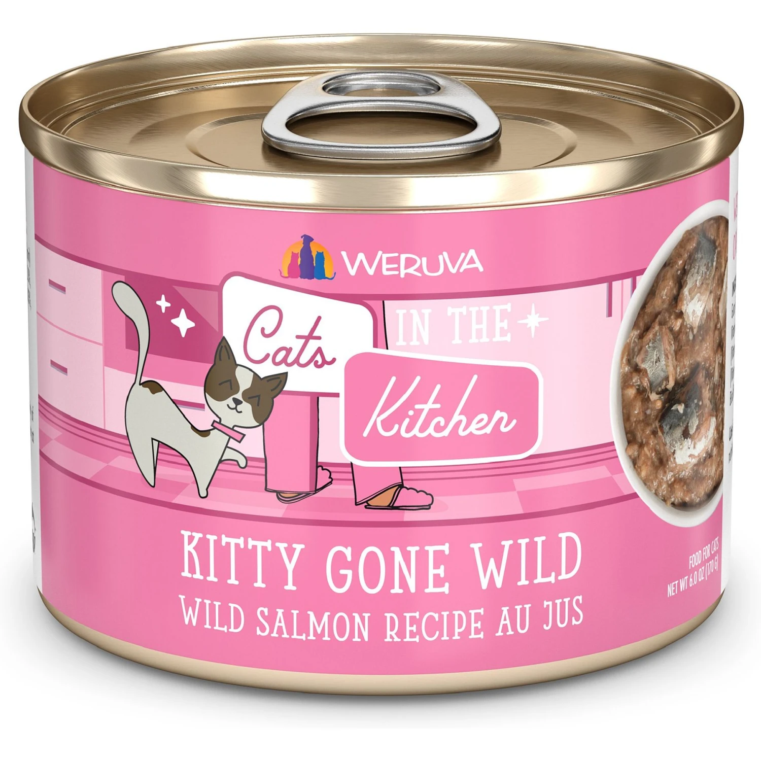 Weruva Cats In The Kitchen Kitty Gone Wild Salmon Au Jus Grain-Free Canned Cat Food 3 Weruva Cats In The Kitchen Kitty Gone Wild Salmon Au Jus Grain-Free Canned Cat Food