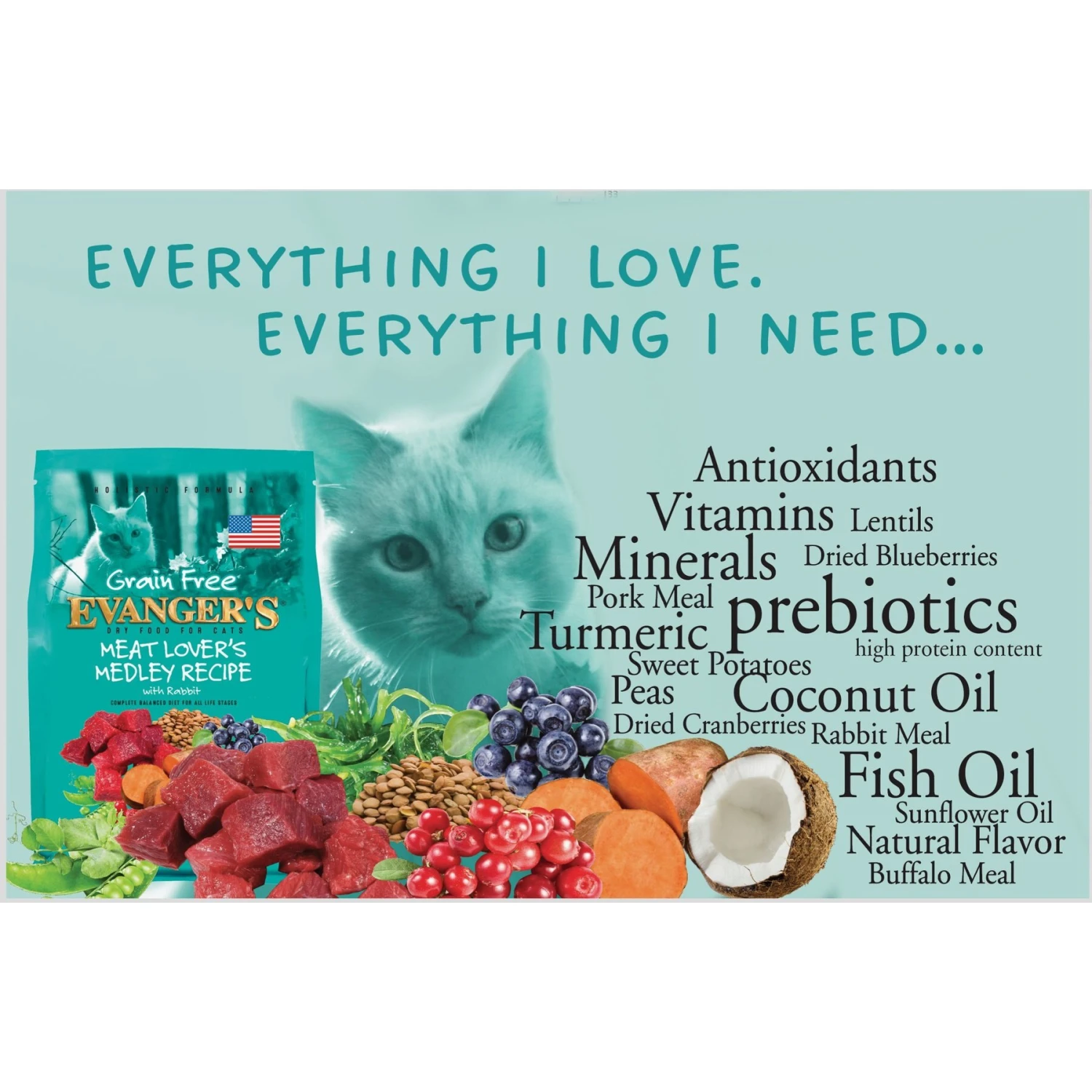 Evanger's Grain-Free Meat Lover's Medley With Rabbit Dry Cat Food 4 Evanger's Grain-Free Meat Lover's Medley With Rabbit Dry Cat Food - Image 2