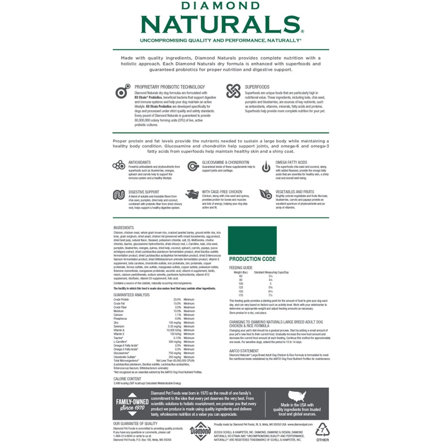 Diamond Naturals Large Breed Adult Chicken & Rice Formula Dry Dog Food 4 Diamond Naturals Large Breed Adult Chicken & Rice Formula Dry Dog Food - Image 2