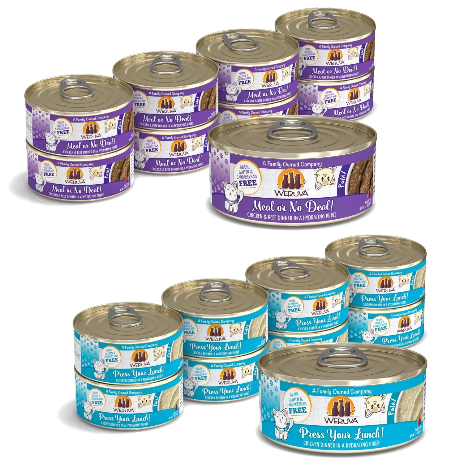 Weruva Classic Cat Press Your Lunch! Chicken Pate Canned Cat Food & Weruva Classic Cat Meal Or No Deal Chicken & Beef Pate Canned Cat Food 3 Weruva Classic Cat Press Your Lunch! Chicken Pate Canned Cat Food & Weruva Classic Cat Meal Or No Deal Chicken & Beef Pate Canned Cat Food