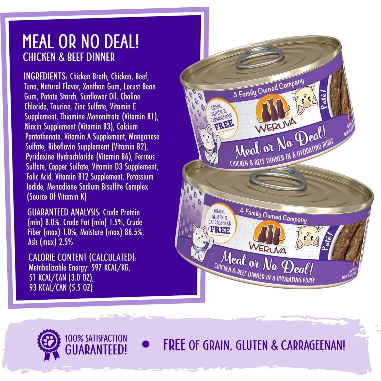 Weruva Classic Cat Press Your Lunch! Chicken Pate Canned Cat Food & Weruva Classic Cat Meal Or No Deal Chicken & Beef Pate Canned Cat Food 10 Weruva Classic Cat Press Your Lunch! Chicken Pate Canned Cat Food & Weruva Classic Cat Meal Or No Deal Chicken & Beef Pate Canned Cat Food - Image 8