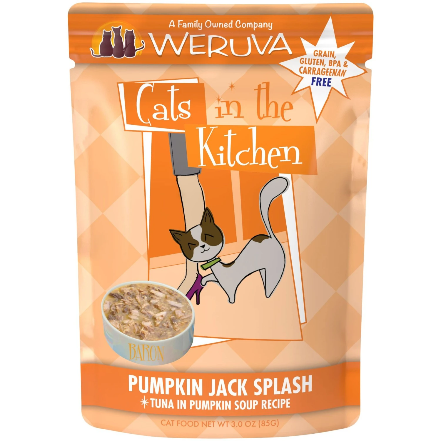 Weruva Cats In The Kitchen Pumpkin Jack Splash Tuna In Pumpkin Soup Grain-Free Cat Food Pouches & Weruva Cats In The Kitchen 1 If By Land, 2 If By Sea Tuna, Beef & Salmon Recipe Grain-Free Cat Food Pouches 5 Weruva Cats In The Kitchen Pumpkin Jack Splash Tuna In Pumpkin Soup Grain-Free Cat Food Pouches & Weruva Cats In The Kitchen 1 If By Land, 2 If By Sea Tuna, Beef & Salmon Recipe Grain-Free Cat Food Pouches - Image 3