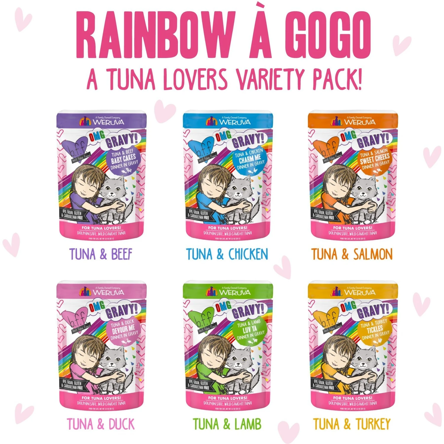 Weruva Cats In The Kitchen Pantry Party Variety Pack Grain-Free Cat Food, 3-oz Pouch, Case Of 12 & BFF Rainbow A Gogo Variety Pack Wet Cat Food Pouches, 3-oz, Case Of 12 9 Weruva Cats In The Kitchen Pantry Party Variety Pack Grain-Free Cat Food, 3-oz Pouch, Case Of 12 & BFF Rainbow A Gogo Variety Pack Wet Cat Food Pouches, 3-oz, Case Of 12 - Image 7