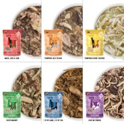 Weruva Cats In The Kitchen Pantry Party Variety Pack Grain-Free Cat Food, 3-oz Pouch, Case Of 12 & BFF OMG Potluck O' Pouches Variety Pack Grain-Free Cat Food Pouches -Blue Buffalo Shop 611622 PT4. AC SS1800 V1661528342