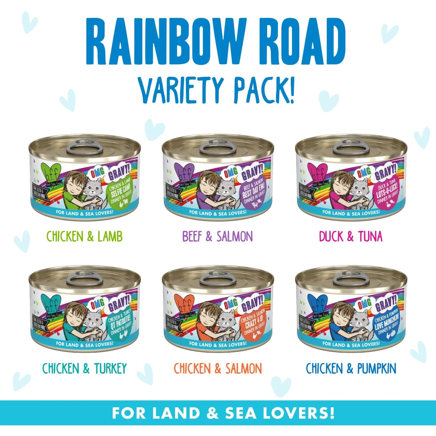 BFF Rainbow A Gogo Variety Pack Wet Cat Food Pouches, 3-oz, Case Of 12 & BFF OMG Rainbow Road Variety Pack Grain-Free Canned Cat Food 9 BFF Rainbow A Gogo Variety Pack Wet Cat Food Pouches, 3-oz, Case Of 12 & BFF OMG Rainbow Road Variety Pack Grain-Free Canned Cat Food - Image 7