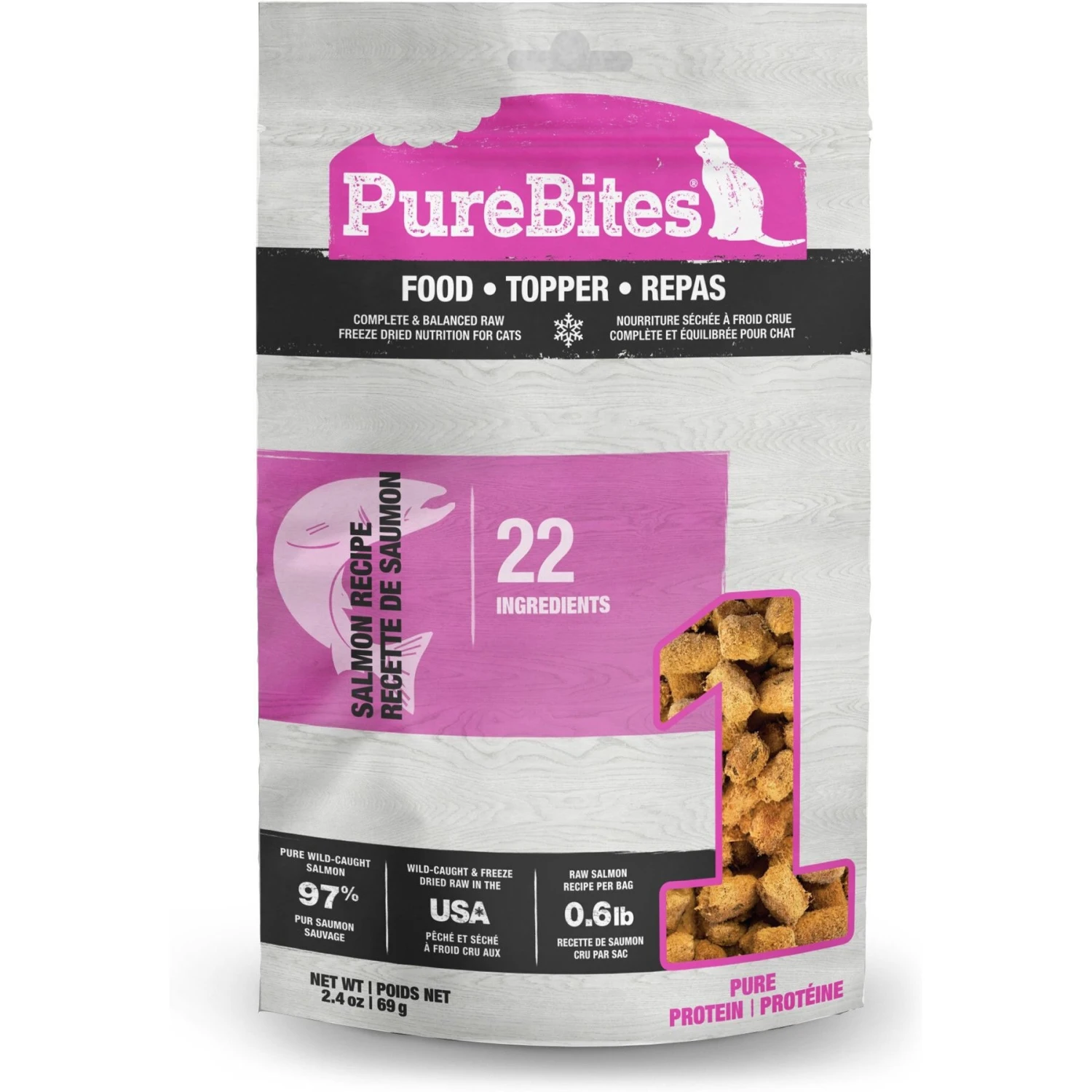 PureBites Salmon Freeze-Dried Topper For Cats 3 PureBites Salmon Freeze-Dried Topper For Cats