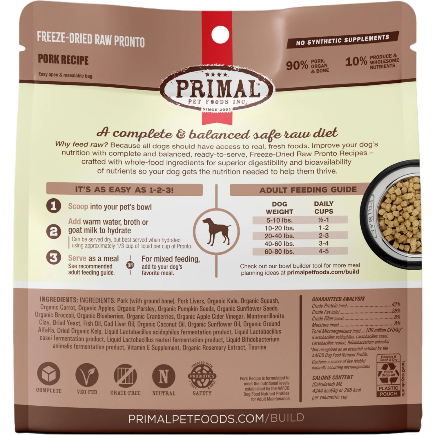 Primal Raw Pronto Pork Recipe Dog Freeze-Dried Food 4 Primal Raw Pronto Pork Recipe Dog Freeze-Dried Food - Image 2