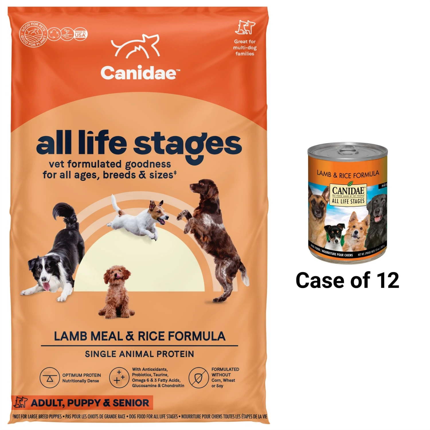 CANIDAE All Life Stages Lamb Meal & Rice Formula Dry Dog Food & CANIDAE All Life Stages Lamb & Rice Formula Canned Dog Food 3 CANIDAE All Life Stages Lamb Meal & Rice Formula Dry Dog Food & CANIDAE All Life Stages Lamb & Rice Formula Canned Dog Food