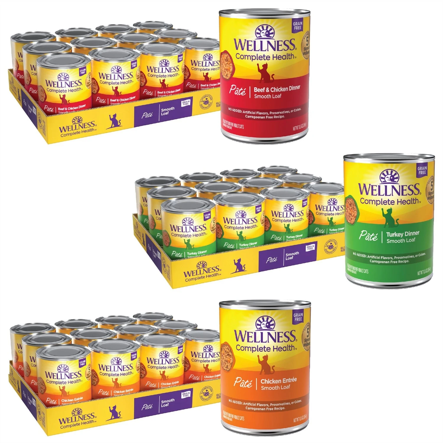 Wellness Complete Health Pate Chicken Entree Grain-Free Natural Canned Cat Food + 2 Items 3 Wellness Complete Health Pate Chicken Entree Grain-Free Natural Canned Cat Food + 2 Items