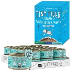 Tiny Tiger Chunks In EXTRA Gravy Seafood Recipe Grain-Free Canned Cat Food & Tiny Tiger, Lickables, Variety Pack, Bisque Cat Treat & Topper