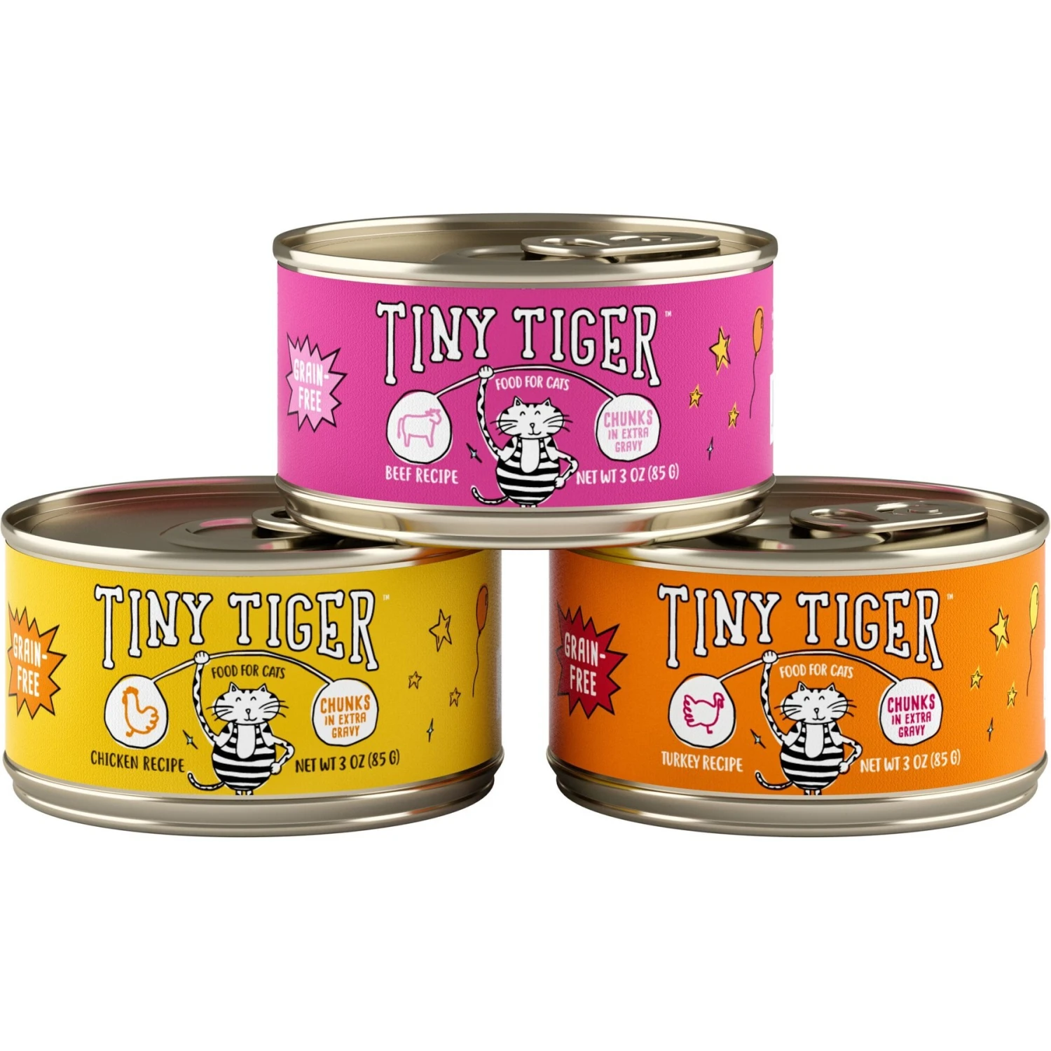 Tiny Tiger Chunks In EXTRA Gravy Beef & Poultry Recipes Variety Pack Grain-Free Canned Cat Food & Tiny Tiger, Lickables, Variety Pack, Bisque Cat Treat & Topper 5 Tiny Tiger Chunks In EXTRA Gravy Beef & Poultry Recipes Variety Pack Grain-Free Canned Cat Food & Tiny Tiger, Lickables, Variety Pack, Bisque Cat Treat & Topper - Image 3