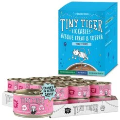 Tiny Tiger Chunks In EXTRA Gravy Salmon & Whitefish Recipe Grain-Free Canned Cat Food & Tiny Tiger, Lickables, Variety Pack, Bisque Cat Treat & Topper