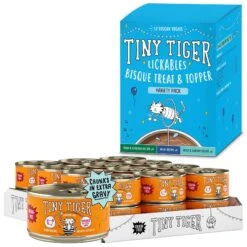 Tiny Tiger Chunks In EXTRA Gravy Turkey Recipe Grain-Free Canned Cat Food & Tiny Tiger, Lickables, Variety Pack, Bisque Cat Treat & Topper