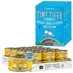 Tiny Tiger Chunks In EXTRA Gravy Chicken Recipe Grain-Free Canned Cat Food & Tiny Tiger, Lickables, Variety Pack, Bisque Cat Treat & Topper