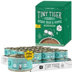Tiny Tiger Chunks In Gravy Seafood Recipe Grain-Free Canned Cat Food & Tiny Tiger Lickables, Senior Formula, Tuna & Chicken Recipe, Bisque Cat Treat & Topper