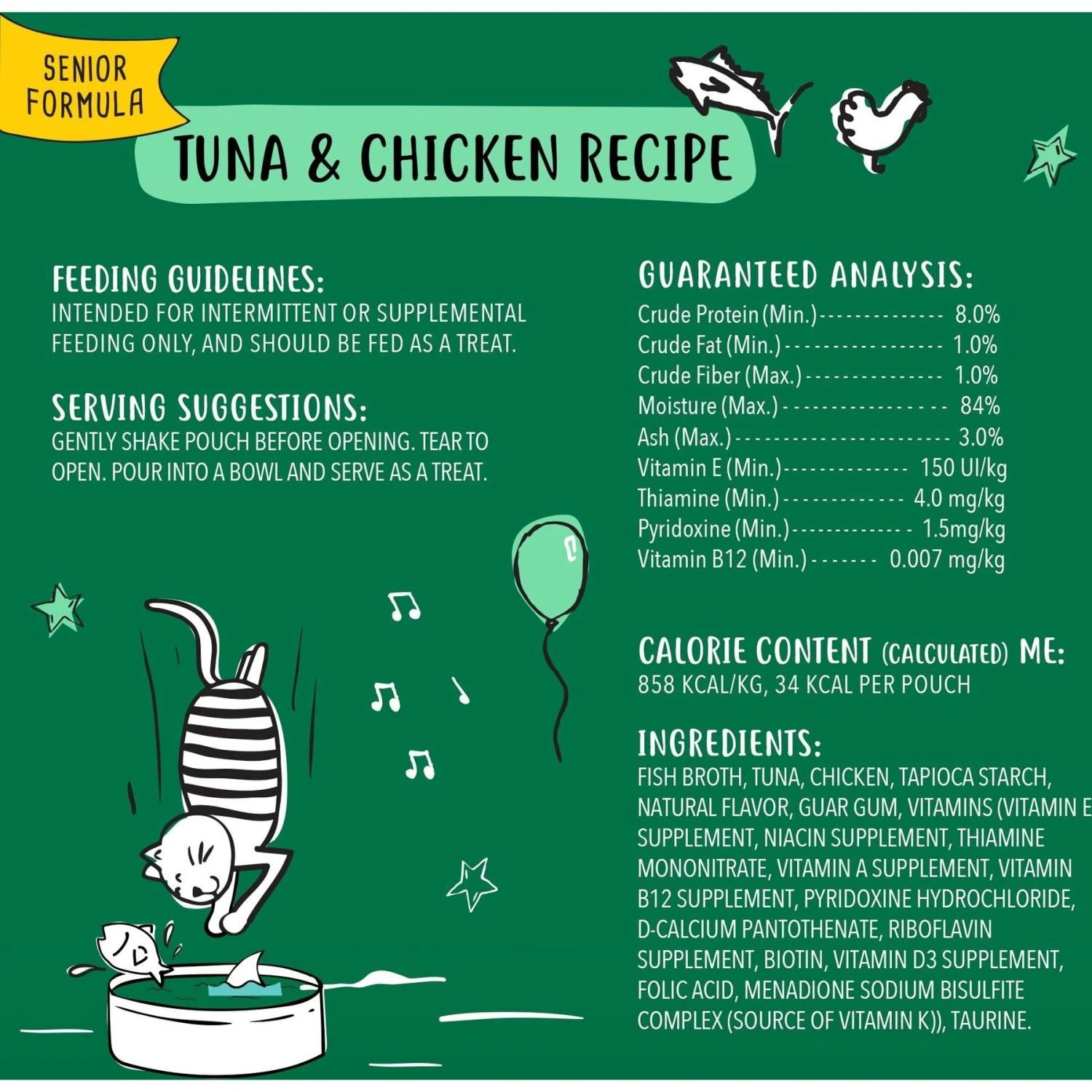 Tiny Tiger Chunks In Gravy Seafood Recipe Grain-Free Canned Cat Food & Tiny Tiger Lickables, Senior Formula, Tuna & Chicken Recipe, Bisque Cat Treat & Topper 9 Tiny Tiger Chunks In Gravy Seafood Recipe Grain-Free Canned Cat Food & Tiny Tiger Lickables, Senior Formula, Tuna & Chicken Recipe, Bisque Cat Treat & Topper - Image 7