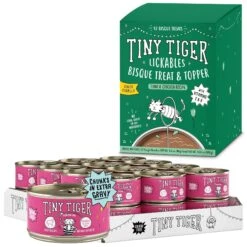 Tiny Tiger Chunks In EXTRA Gravy Beef Recipe Grain-Free Canned Cat Food & Tiny Tiger Lickables, Senior Formula, Tuna & Chicken Recipe, Bisque Cat Treat & Topper