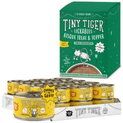 Tiny Tiger Chunks In Gravy Chicken Recipe Grain-Free Canned Cat Food & Tiny Tiger Lickables, Senior Formula, Tuna & Chicken Recipe, Bisque Cat Treat & Topper