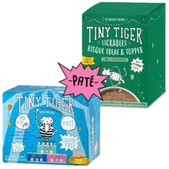 Tiny Tiger Pate Seafood Recipes Variety Pack Grain-Free Canned Cat Food & Tiny Tiger Lickables, Senior Formula, Tuna & Chicken Recipe, Bisque Cat Treat & Topper