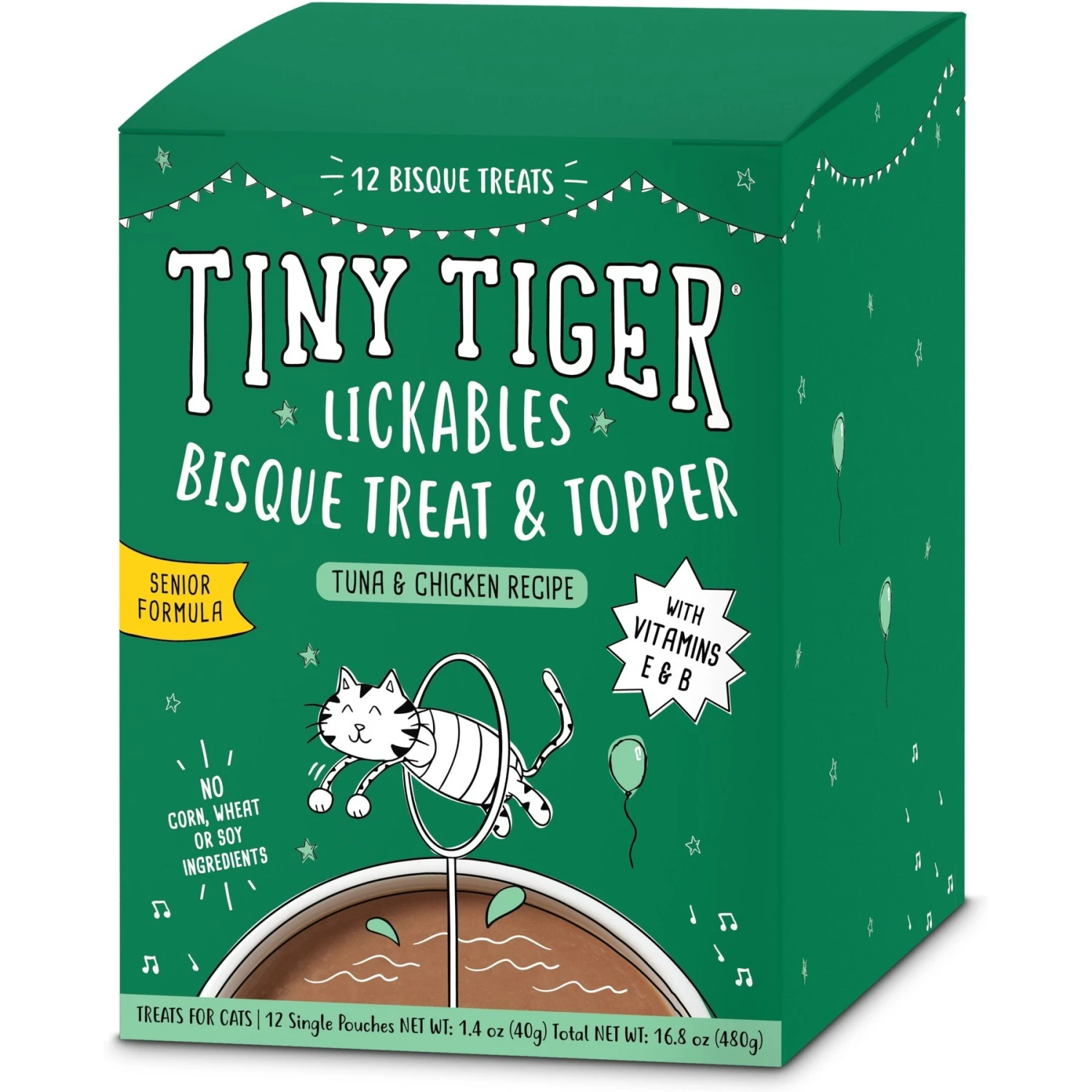 Tiny Tiger Pate Salmon Recipe Grain-Free Canned Cat Food & Tiny Tiger Lickables, Senior Formula, Tuna & Chicken Recipe, Bisque Cat Treat & Topper 8 Tiny Tiger Pate Salmon Recipe Grain-Free Canned Cat Food & Tiny Tiger Lickables, Senior Formula, Tuna & Chicken Recipe, Bisque Cat Treat & Topper - Image 6