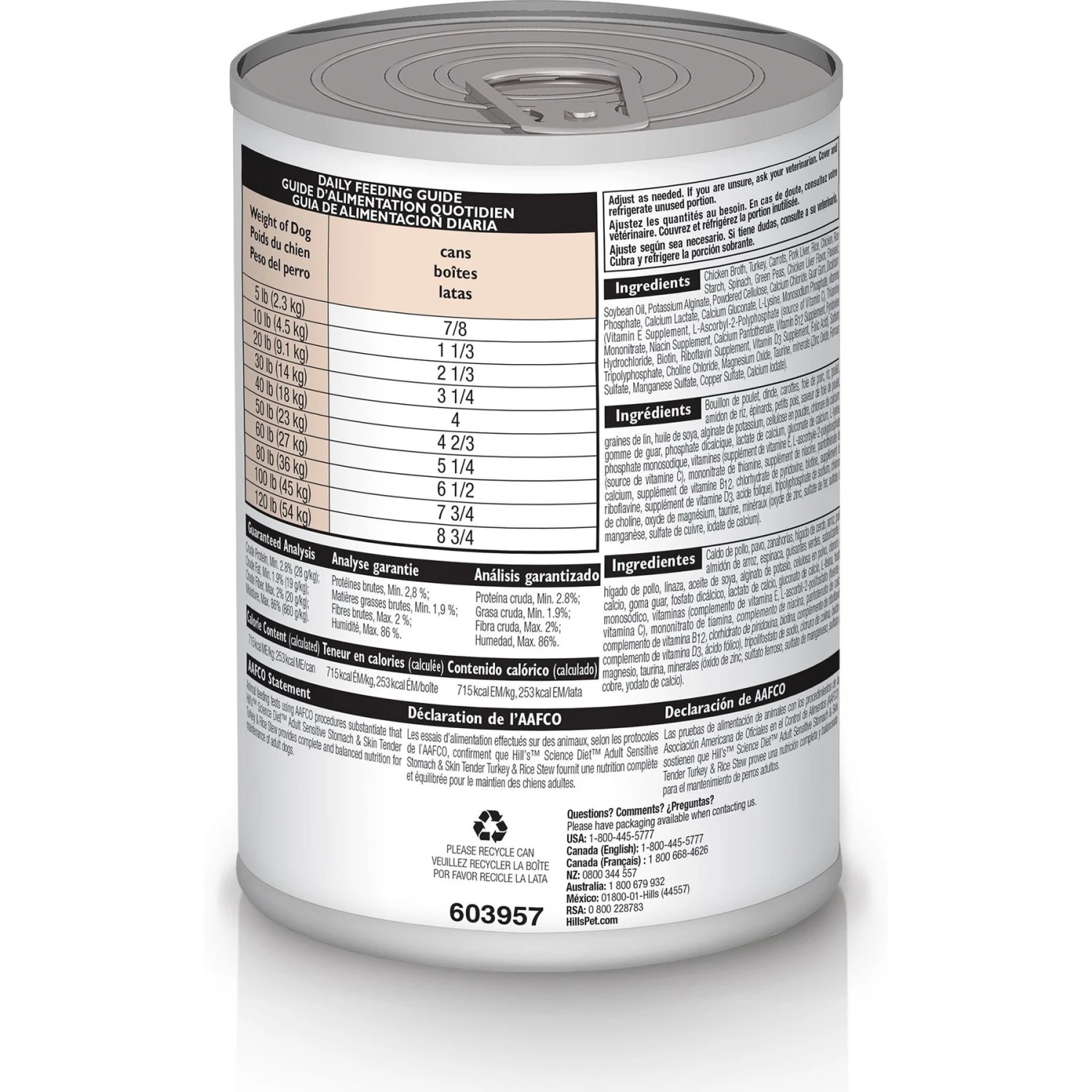 Hill's Science Diet Adult Sensitive Stomach & Skin Chicken & Vegetable Entrée Canned Dog Food + 2 Items 11 Hill's Science Diet Adult Sensitive Stomach & Skin Chicken & Vegetable Entrée Canned Dog Food + 2 Items - Image 9