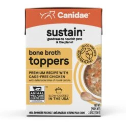 CANIDAE Sustain Bone Broth Toppers Premium Recipe With Cage-Free Chicken Dog Food Topper, 5.5-oz, Case Of 12