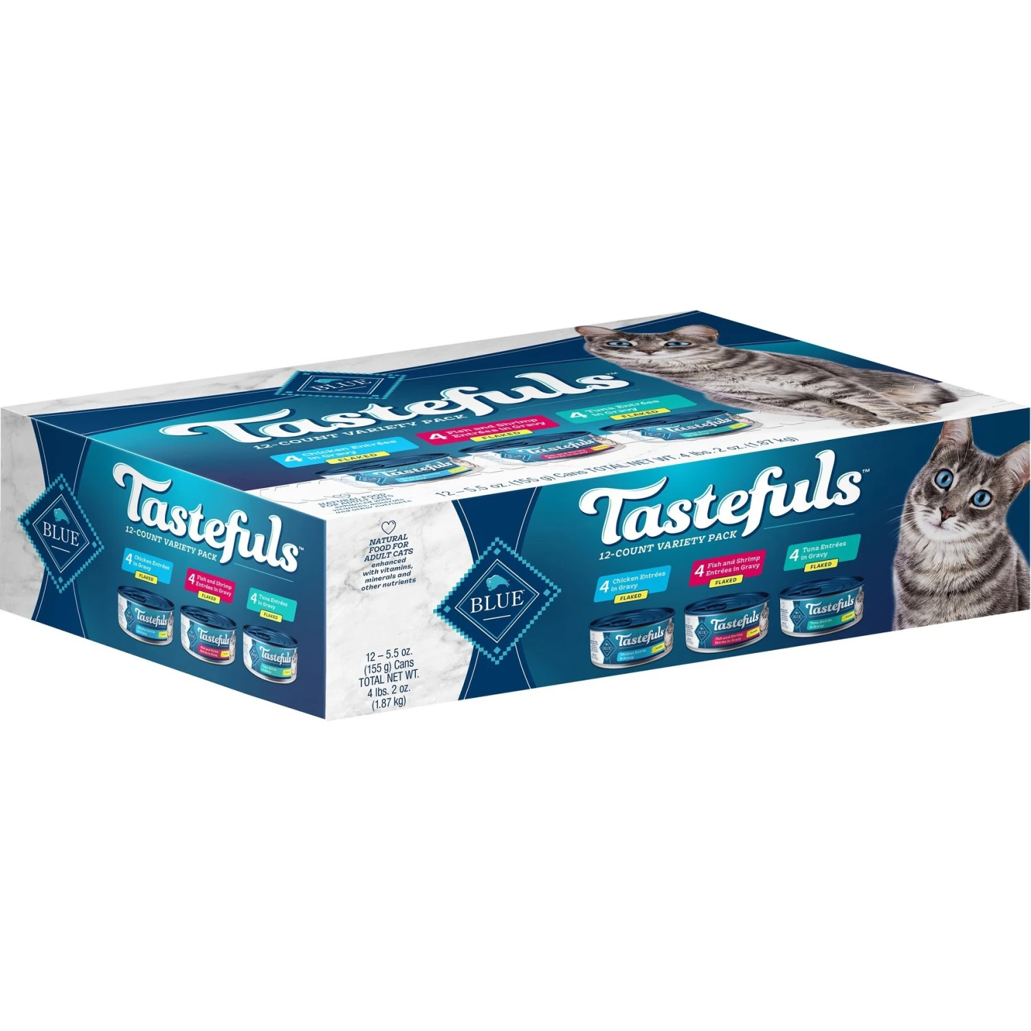 Blue Buffalo Tastefuls Chicken, Turkey & Chicken & Ocean Fish & Tuna Entrées Variety Pack Pate Wet Cat Food, 5.5-oz Can, Case Of 12 & Blue Buffalo Tastefuls Tuna, Chicken, Fish & Shrimp Entrées Variety Pack Flaked Wet Cat Food 8 Blue Buffalo Tastefuls Chicken, Turkey & Chicken & Ocean Fish & Tuna Entrées Variety Pack Pate Wet Cat Food, 5.5-oz Can, Case Of 12 & Blue Buffalo Tastefuls Tuna, Chicken, Fish & Shrimp Entrées Variety Pack Flaked Wet Cat Food - Image 6