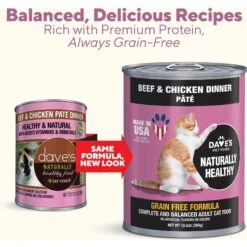 Dave's Pet Food Naturally Healthy Grain-Free Beef & Chicken Dinner Canned Cat Food -Blue Buffalo Shop 66739 PT1. AC SS1800 V1461704359