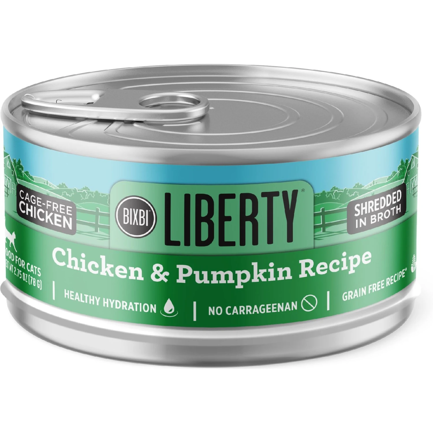 BIXBI Liberty Chicken & Pumpkin Recipe In Broth Grain-Free Wet Cat Food, 2.75-oz Can, Case Of 24 3 BIXBI Liberty Chicken & Pumpkin Recipe In Broth Grain-Free Wet Cat Food, 2.75-oz Can, Case Of 24