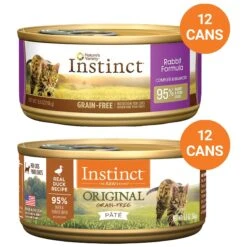 Instinct Original Grain-Free Pate Real Duck Recipe Wet Canned Cat Food & Instinct Original Grain-Free Pate Real Rabbit Recipe Wet Canned Cat Food