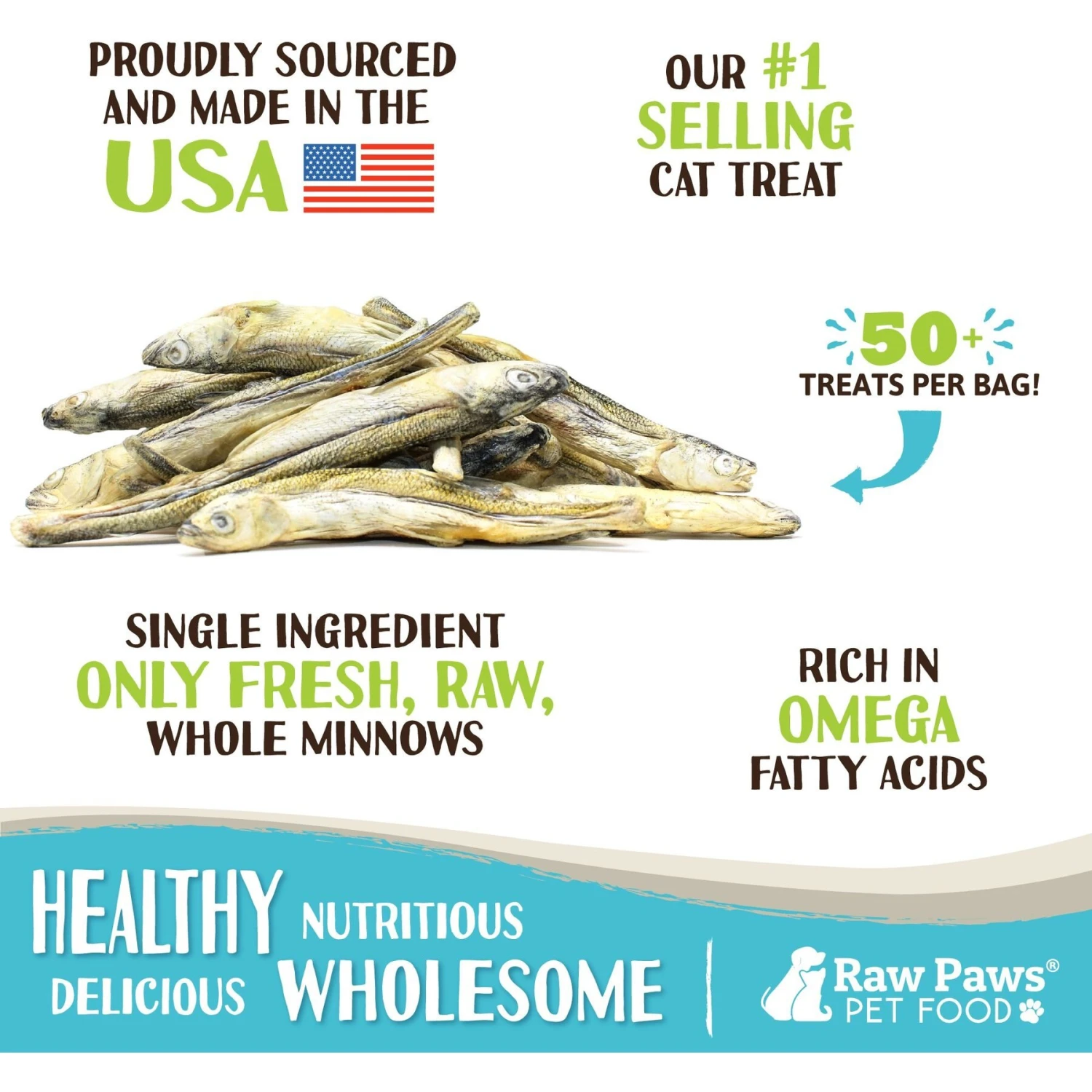 Raw Paws Freeze-Dried Smelt Minnows Dog & Cat Treats 4 Raw Paws Freeze-Dried Smelt Minnows Dog & Cat Treats - Image 2